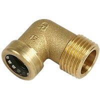 Tectite Sprint Brass Push-Fit Adapting 90 Male Elbow 15mm x 1/2" (54976)