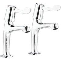 Streame by Abode Pillar Dual Lever Taps Chrome 1 Pair (549JM)