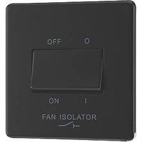 LAP 10A 1-Gang 3-Pole Fan Isolator Switch Matt Black with Colour-Matched Inserts (549PN)