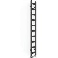 Terma 1600mm x 200mm 1071BTU Black Flat Designer Towel Radiator (549RH)
