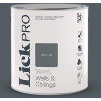 LickPro 2.5Ltr Grey 08 Vinyl Matt Emulsion Paint (549TM)
