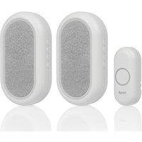 Byron DBY-23564BS Battery-Powered Wireless Door Chime Pack White (550KW)