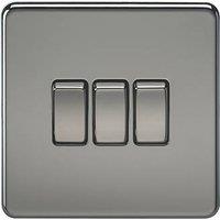 Knightsbridge 10AX 3-Gang 2-Way Light Switch Black Nickel (550TY)