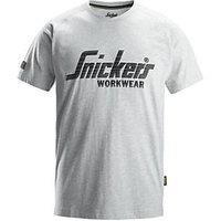 Snickers 2590 Logo Short Sleeve T-Shirt Grey Melange Medium 39" Chest (551KC)