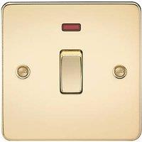 Knightsbridge 20A 1-Gang DP Control Switch Polished Brass with LED (551TX)