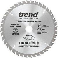 Trend CSB/16540T Wood Thin Kerf Circular Saw Blade 165mm x 20mm 40T (552XG)