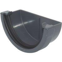 FloPlast MiniFlo Half Round External Stop End Anthracite Grey 76mm (552YE)