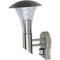 Outdoor Cone Wall Light With PIR Sensor Stainless Steel Effect (55344)