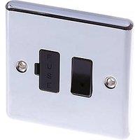 LAP 13A Switched Fused Spur Polished Chrome with Black Inserts (55345)