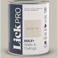 LickPro Max+ 1Ltr Beige 04 Matt Emulsion Paint (553TM)