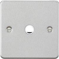 Knightsbridge Flat Plate 20A Unswitched Flex Outlet Brushed Chrome (553YA)