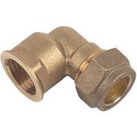 Flomasta Brass Compression Adapting 90 Female Elbow 15mm x 1/2" (55471)