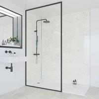 Multipanel Hydrolock Bathroom Waterproof Wall Panel Gloss Grey marble 2400mm x 1182mm x 11mm (554CG)