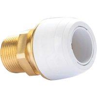 Hep2O Plastic Push-Fit Adapting Keyless Male Coupler 22mm x 3/4" (554RE)