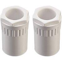 Deta TTE Female Conduit Adaptors 25mm White 2 Pack (555VT)