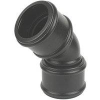 FloPlast Push-Fit/Solvent Weld 135 Double Socket Bend Black 110mm (55677)