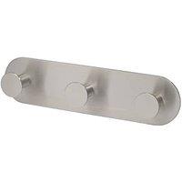 Eclipse 3-Hook Circular Coat Rail Satin Stainless Steel 191mm x 48mm (556KW)