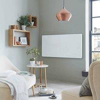 Towelrads Vetro 1000W Electric Wall-Mounted Glass Infrared Designer Radiator 600mm x 1200mm White 3412BTU (556RY)