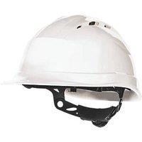 Delta Plus Quartz Up IV Vented Rotor Wheel Ratchet Safety Helmet White (5599R)