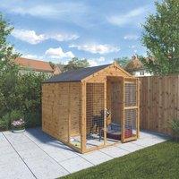 Mercia Staffordshire 6' x 8' (Nominal) Apex Shiplap T&G Timber Dog Kennel (559YL)
