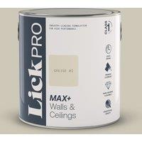 LickPro Max+ 2.5Ltr Greige 02 Matt Emulsion Paint (561TM)