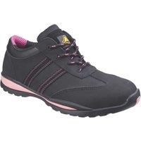 Amblers FS47 Size 6 Womens Black/Pink Steel Toe Cap Safety Trainers (56225)