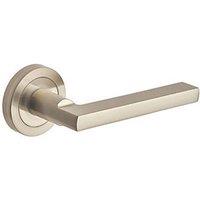 Designer Levers Scylla Lever on Rose Door Handle Pair Brushed Nickel (562KK)
