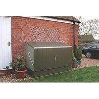 Trimetals Protect A Cycle 6' 6" x 3' (Nominal) Pent Metal Bike Store with Base Olive/Moorland Green (562RY)