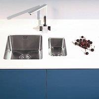 Metis White Kitchen Worktop with 1.5 Bowl Stainless Steel Sink 3050mm x 620mm x 15mm (563PH)