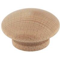 Essentials Traditional Cabinet Door Knobs Plain Beech 50mm 2 Pack (56476)