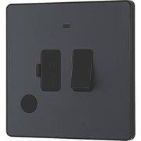 British General Evolve 13A Switched Fused Spur with LED Grey with Black Inserts (564PX)