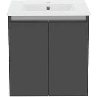 Newland Double Door Wall-Mounted Vanity Unit with Basin Matt Midnight Mist 500mm x 450mm x 540mm (564RN)