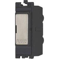 Contactum 13A Modular Fused Spur Brushed Steel with Black Inserts (564RV)