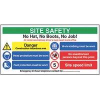 Essentials "Site Safety No Hat No Boots" Sign 610mm x 1220mm (5667T)