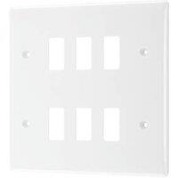 British General Nexus 800 Grid 6-Module Grid Faceplate White (567PY)