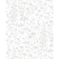 Laura Ashley Lisette White Self-Adhesive Glass Kitchen Splashback 600mm x 750mm x 6mm (567RX)