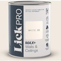 LickPro Max+ 1Ltr White 06 Matt Emulsion Paint (568TM)