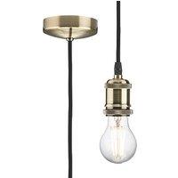 Knightsbridge Vintage 1.8m Pendant Set Light Fitting E27 Antique Brass 3 1/2" (568TY)
