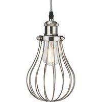 Knightsbridge Brushed Chrome Steel Balloon-Shaped Pendant Cage (569GE)