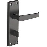 Designer Levers Victorian Fire Rated Long Straight Lever Bathroom Door Handle Pair Matt Black (569KK)