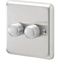 MK Contoura 2-Gang 2-Way Dimmer Switch Brushed Stainless Steel (569RG)