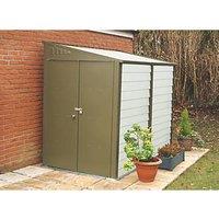 Trimetals Titan 960 7' 6" x 10' (Nominal) Pent Metal Motorbike Store Olive/Moorland Green (569RY)