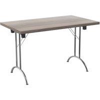 TC Group One Union Rectangular Folding Table Grey Oak/Silver 1200mm x 700mm (569TT)