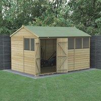 Forest Beckwood 11' 6" x 8' (Nominal) Reverse Apex Shiplap Timber Shed with Base & Assembly (570PW)