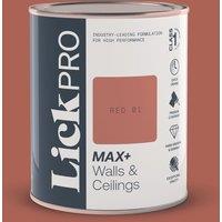 LickPro Max+ 1Ltr Red 01 Matt Emulsion Paint (570TM)