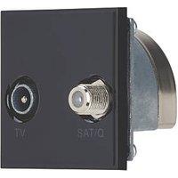 Contactum Media Modular Coaxial TV & F-Type Satellite Socket Black (572RP)