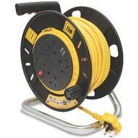 Stanley 13A 4-Gang 25m Cable Reel + 2.1A 2-Outlet Type A USB Charger 240V (572VA)