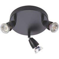 Saxby Amalfi Round 3-Light Spotlight Matt Black (572VX)