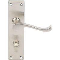 Carlisle Brass Victorian Scroll Lever on Backplate WC Door Handles Pair Satin Nickel (5730P)
