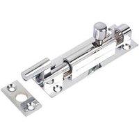 Necked Door Bolt Polished Chrome 76mm (57325)